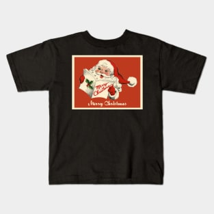 Vintage Santa Claus - Merry Christmas Greeting Card Kids T-Shirt